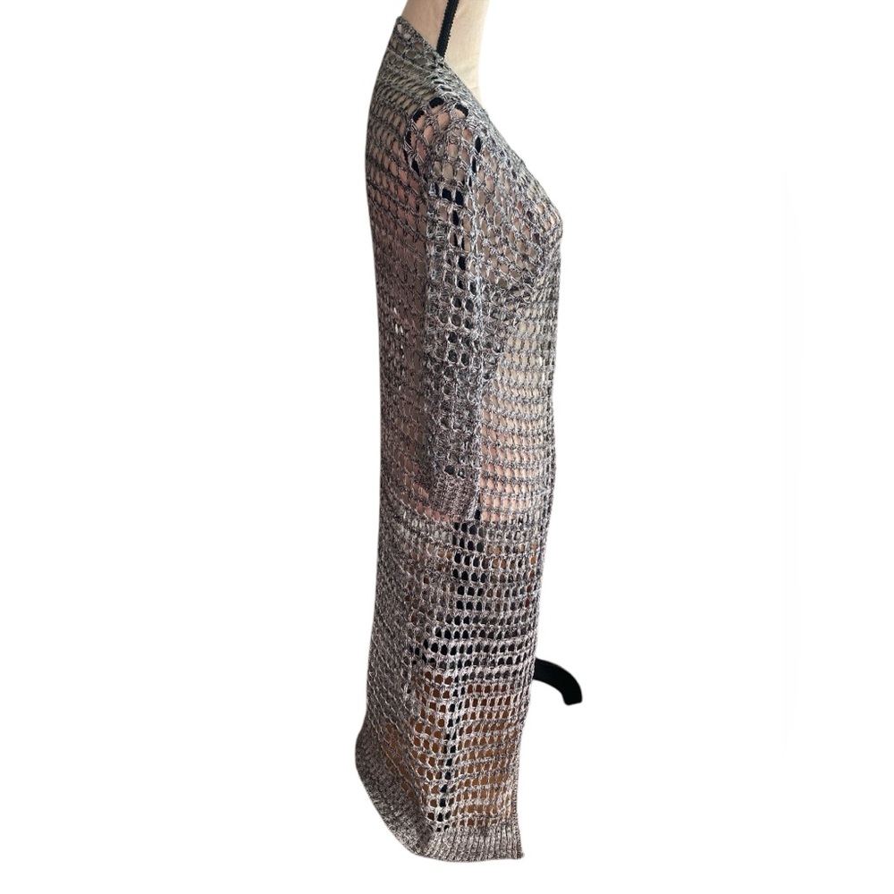 New Directions Gray Crochet Swim Coverup - Picture 2 of 6